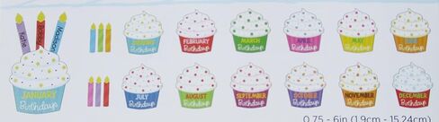 Birthday Cupcake and Candles Cutout Student Badge - Bulletin Board Decor Shapes - 44 Pieces in Saudi Arabia