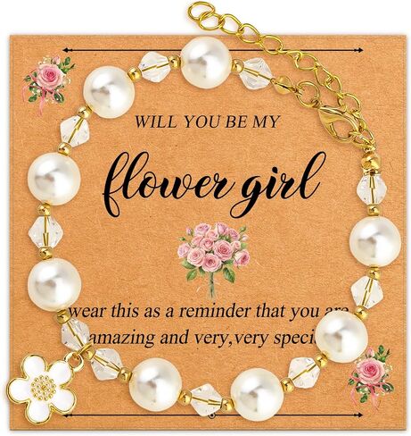 Bridesmaid Proposal Gifts Bridesmaid Gifts For Wedding Day Gold Pearl Bracelets For Women Maid Of Honor Bridal Bracelets For Wedding Bridal Party Proposal Box Stuffers in Saudi Arabia