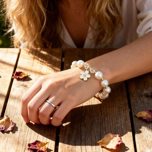 Bridesmaid Proposal Gifts Bridesmaid Gifts For Wedding Day Gold Pearl Bracelets For Women Maid Of Honor Bridal Bracelets For Wedding Bridal Party Proposal Box Stuffers in Saudi Arabia