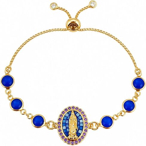 18K Gold-Plated Virgin Mary Bracelet for Women Zirconia Virgin Mary Bracelet Religious Jewelry Holiday Birthday for Mother Wife in Saudi Arabia