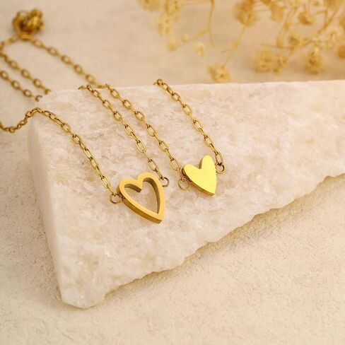 Camhanno Gold Bracelets for Women, Waterproof Stainless Steel Double Heart Chain Bracelet, Symbol of Love & Friendship, Adjustable Dainty Jewelry Gift for Valentine’s Day, Birthday, Anniversary, Christmas in Saudi Arabia