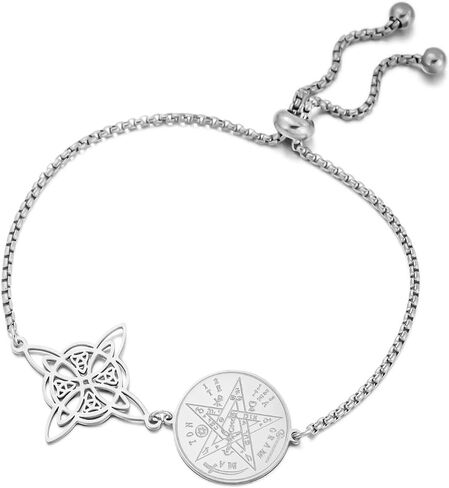 TEAMER Adjustable Tetragrammaton Witch Knot Bracelet Stainless Steel Double Amulet Protection Bracelet Solomon Pentagram Jewelry For Women in Kuwait