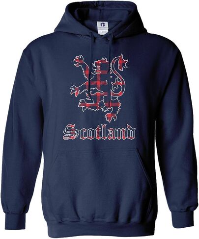 Threadrock Women's Plaid Lion of Scotland Hoodie Sweatshirt in Kuwait