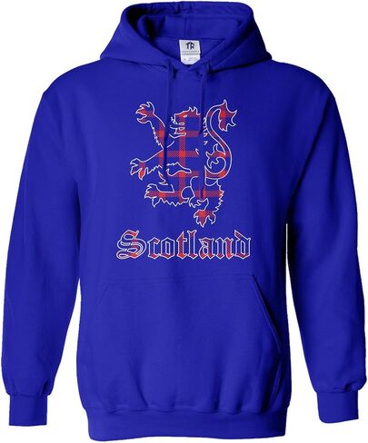 Threadrock Women's Plaid Lion of Scotland Hoodie Sweatshirt in Kuwait