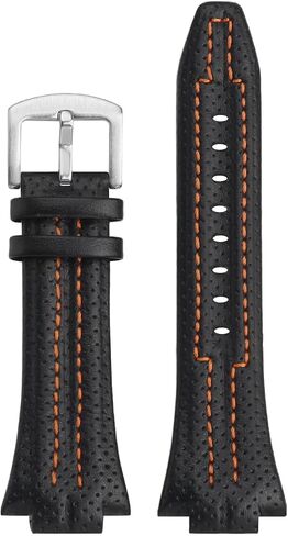 Durable Craftsmanship Casual Outdoor Use Genuine Leather Watchband 15x27mm Black for Seiko Sportura SNL029P2 SNL021P1 7L22-0AE0 in Kuwait