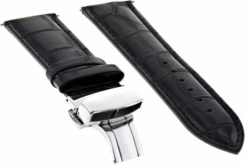 Ewatchparts 20mm Black Leather Watch Band Strap Clasp Compatible With Ecodrive Citizen Calibre 8700 in Kuwait
