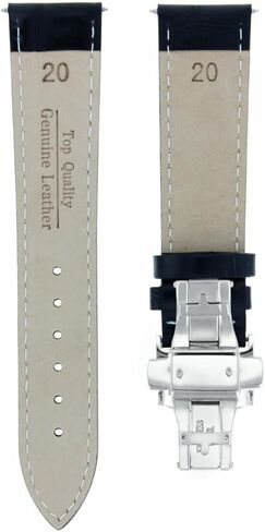 Ewatchparts 20mm Black Leather Watch Band Strap Clasp Compatible With Ecodrive Citizen Calibre 8700 in Kuwait