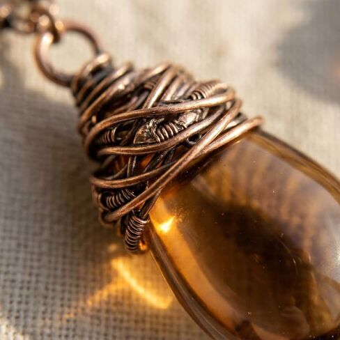 Bohemian Brown Jewelry Set for Women,Teardrop Amber Stone Necklace and Dangle Earrings Set,Vintage Boho Western Jewelry Gift for Women Everyday & Party Wear in Kuwait