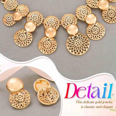 Yean African Choker Jewelry Set Gold Chunky Necklace and Earring Set Statment Necklace for Women in Saudi Arabia