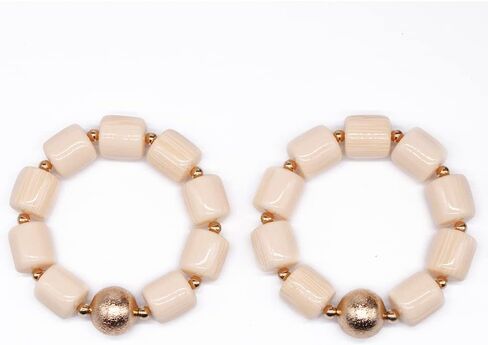 Nigerian Wedding African Beads Jewelry Set Women Simulated Pearl Necklace Earrings and Bracelet (5) in Saudi Arabia