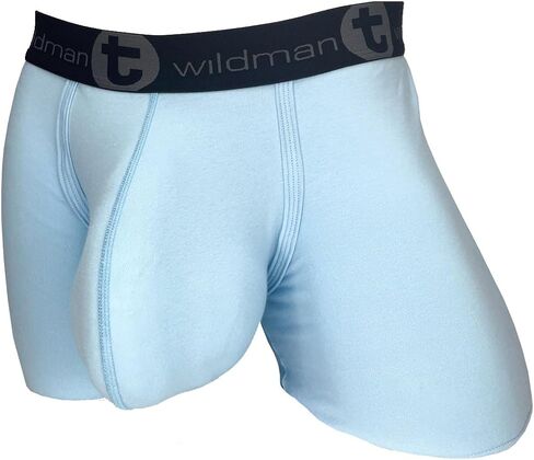 Wildmant Cotton Monster Cock 5" Inseam Boxer Brief Light Blue Large in Saudi Arabia