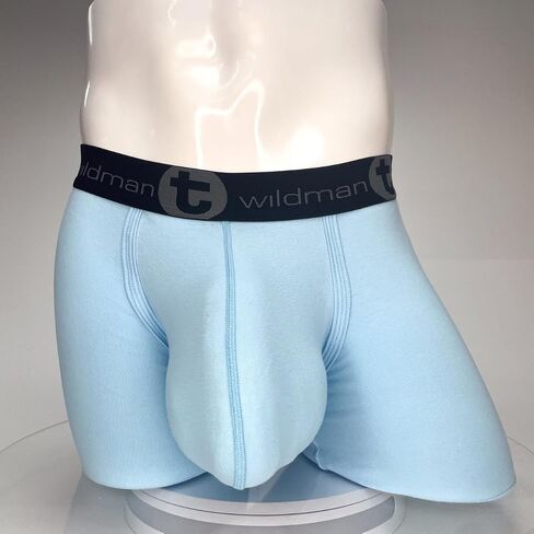 Wildmant Cotton Monster Cock 5" Inseam Boxer Brief Light Blue Large in Saudi Arabia