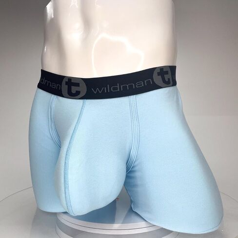 Wildmant Cotton Monster Cock 5" Inseam Boxer Brief Light Blue Large in Saudi Arabia