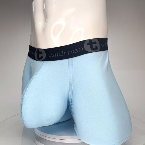Wildmant Cotton Monster Cock 5" Inseam Boxer Brief Light Blue Large in Saudi Arabia