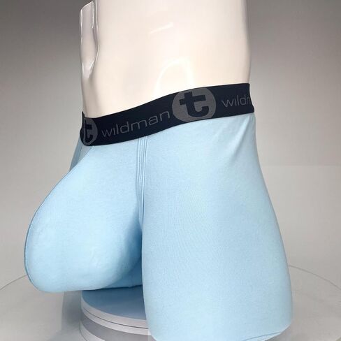 Wildmant Cotton Monster Cock 5" Inseam Boxer Brief Light Blue Large in Saudi Arabia