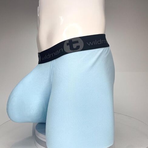 Wildmant Cotton Monster Cock 5" Inseam Boxer Brief Light Blue Large in Saudi Arabia
