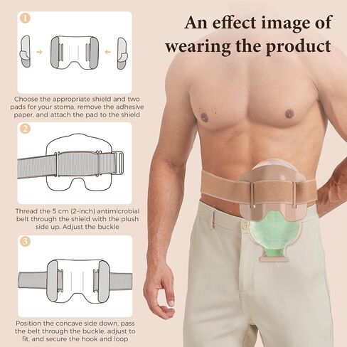 Stoma Shield, Ostomy Belt, Anti-Collision Sports Work Protection Shield Ostomy Bag Cover Ileostomy Ostomy Supplies, Compatible with Ostomy Bags, Colostomy Bag Covers for Women and Men, Stoma Guard in Kuwait