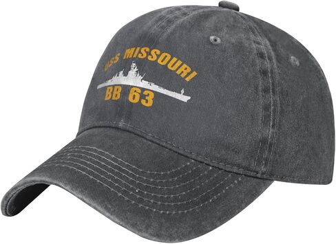 USS Missouri BB-63 Baseball Cap Unisex Washed Adjustable Hat Black in Kuwait