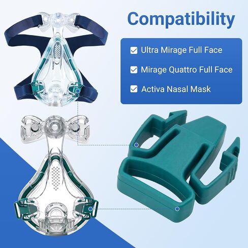 Quattro Air CPAP Headgear Clips Compatible with Resmed Mirage Quattro Frame Full Face Mask Headgear Strap C Pap Replacement Supplies 1 Pack in Saudi Arabia