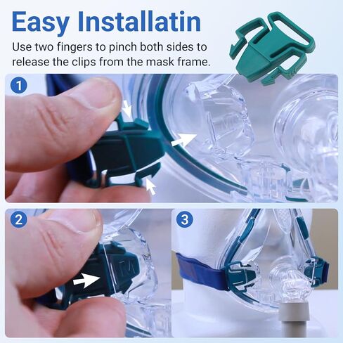 Quattro Air CPAP Headgear Clips Compatible with Resmed Mirage Quattro Frame Full Face Mask Headgear Strap C Pap Replacement Supplies 1 Pack in Saudi Arabia