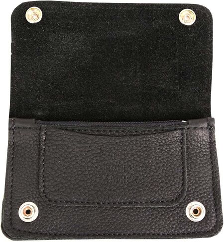 Milwaukee Leather MLW7883 Men's 6" Black Premium Leather Soft Biker Wallet - Bi-Fold Anti-Theft Stainless Steel Chain in Kuwait