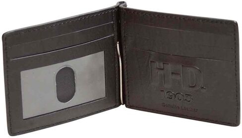 Harley-Davidson Mens Embossed Bar & Shield Cash Clip Wallet, Black CR2375L-BLACK in Kuwait