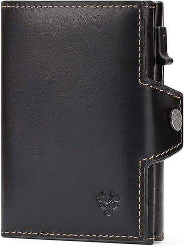 Wallet for Men,with Money Clip 10 Cards Metal Case Smart Slim Pop Up Credit Card Holder Flip with Magnetic Closure RFID Blocking wallet Zipper coin bag in Kuwait