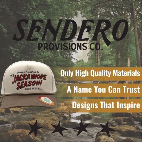 Sendero Provisions Co. Jackawope Adjustable Snapback Hat with Embroidered Front & Braided Rope (Cream/Brown) - One Size in Kuwait