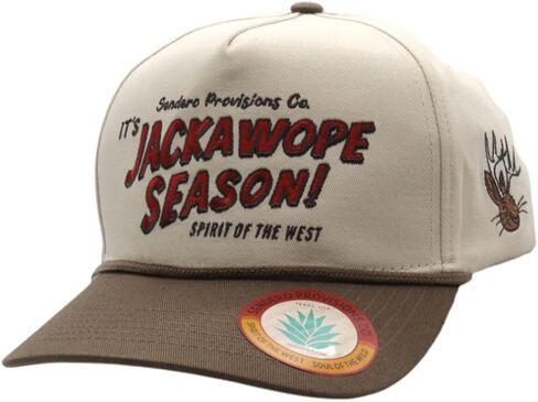 Sendero Provisions Co. Jackawope Adjustable Snapback Hat with Embroidered Front & Braided Rope (Cream/Brown) - One Size in Kuwait