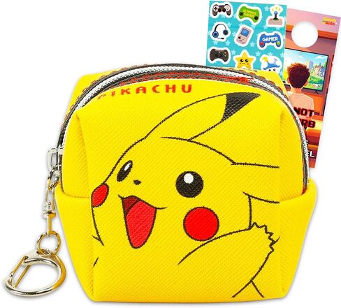 Pikachu Coin Purse Set - Bundle with Pokemon Mini Cube Pouch with Keychain Plus Stickers, More | Pikachu Coin Wallet for Women (Styles May Vary) in Kuwait