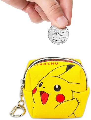 Pikachu Coin Purse Set - Bundle with Pokemon Mini Cube Pouch with Keychain Plus Stickers, More | Pikachu Coin Wallet for Women (Styles May Vary) in Kuwait