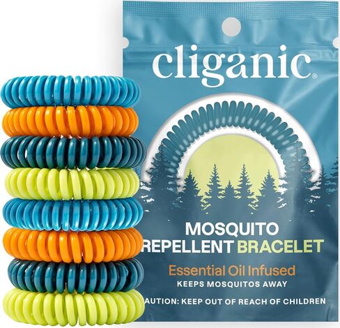 Cliganic 40 Pack Mosquito Repellent Bracelets for Adults & Kids - Natural DEET-Free Bands, Individually Wrapped in Saudi Arabia