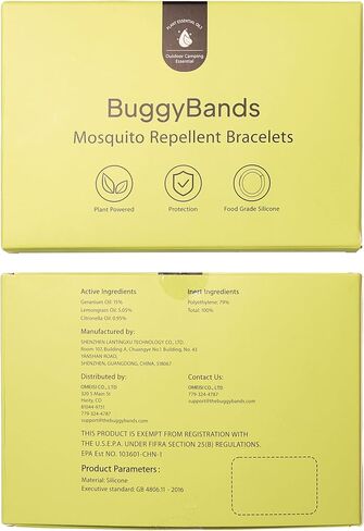 BuggyBands Mosquito Repellent Bracelets for Adults & Kids, 2 Pack DEET-Free Natural Bug Repellent Silicone Bands – Waterproof, Skin-Friendly Wristbands for Outdoor, Camping, Hiking, Travel in Saudi Arabia