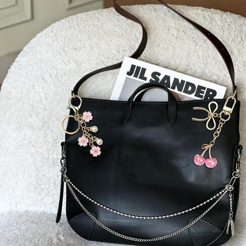 6 Pcs Bag Charms for Handbags, Cute Pink Purse Charms Keychain, Cherry Key Chain Strawberry/Bear/flowers Accessories for Women, Mother's Day in Saudi Arabia