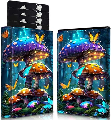 Men's Slim Wallet,Pop Up Credit Card Holder Wallet,Leather RFID Blocking Metal Card Case for Coins,Debit Cards-Green Skull in Saudi Arabia