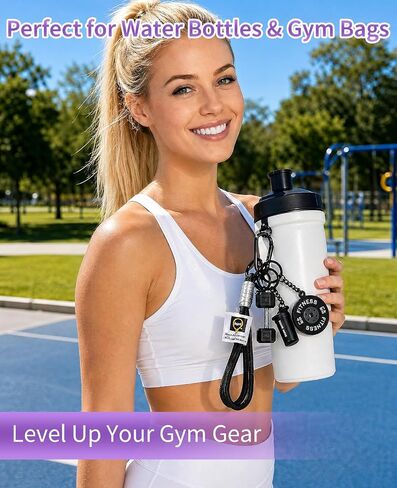 3-Piece Gym Keychain Set, Dumbbell Keychain and Bag Charms for Men and Women, Motivational Fitness Gifts for Gym Lovers, Weightlifting Accessories in Saudi Arabia