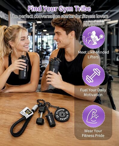 3-Piece Gym Keychain Set, Dumbbell Keychain and Bag Charms for Men and Women, Motivational Fitness Gifts for Gym Lovers, Weightlifting Accessories in Saudi Arabia