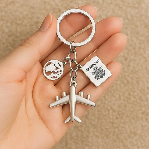 سلسلة مفاتيح الطائرة - سلاسل مفاتيح نموذج طائرة ثلاثية الأبعاد لسحر الحقائب، هدايا سلاسل مفاتيح رائعة للرجال والمراهقين in Kuwait