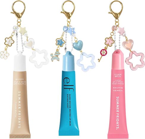 cioatu Lip Gloss Keychain for Summer Fridays 0.5oz Balm, Lipgloss Cap Holder with Pendant, Lip Balm Cap Cosmetic Bag Charm in Saudi Arabia