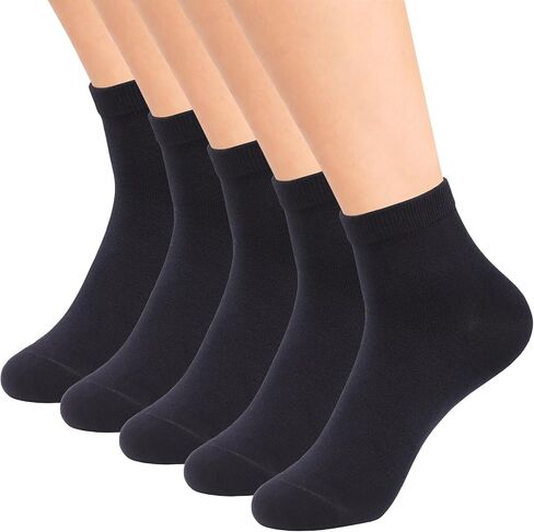 Mens Ankle Socks 5 Pairs Cotton Thin Athletic Socks Breathable Moisture Wicking Casual Socks, Size 6.5-9.5 & 9.5-11 in Saudi Arabia