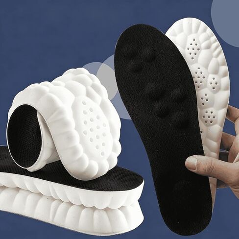 Men & Women 4D Cloud Shoe Insoles, Memory Foam Anti‑Fatigue Soft Shock Absorbing Cushioned Inserts for Work Running Hiking (Men 7-7.5 / Women 8-8.5) in Kuwait