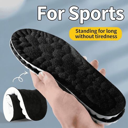 Men & Women 4D Cloud Shoe Insoles, Memory Foam Anti‑Fatigue Soft Shock Absorbing Cushioned Inserts for Work Running Hiking (Men 7-7.5 / Women 8-8.5) in Kuwait