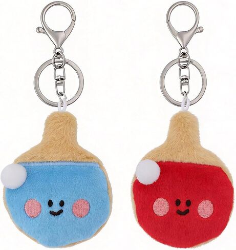 2 Pieces Cute Sports Keychain Bag Charm Set Plush Backpack Accessories Party Birthday Gifts Matching Key Ring in Kuwait