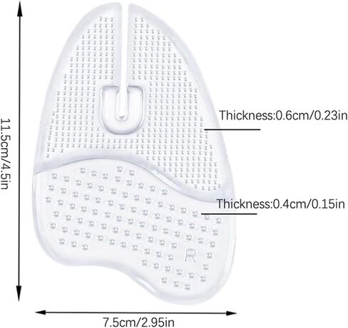 1Pair Flip Flops Sandals Cushions Pad Toe Protectors Anti-Slip Transparent Forefoot Inserts Shoe Pads Insoles in Kuwait