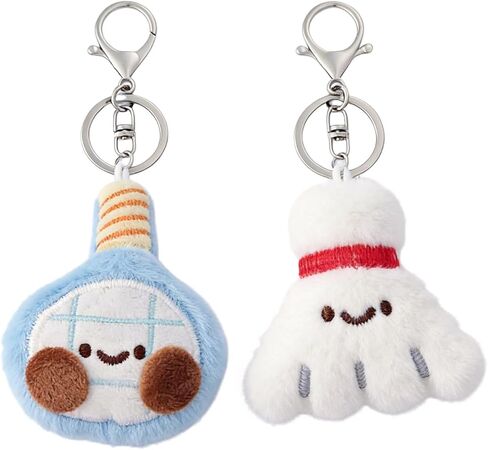 2 Pieces Cute Sports Keychain Bag Charm Set Plush Backpack Accessories Party Birthday Gifts Matching Key Ring in Kuwait