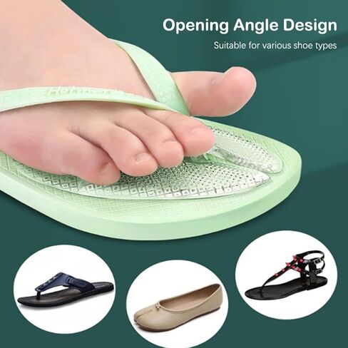 1Pair Flip Flops Sandals Cushions Pad Toe Protectors Anti-Slip Transparent Forefoot Inserts Shoe Pads Insoles in Kuwait