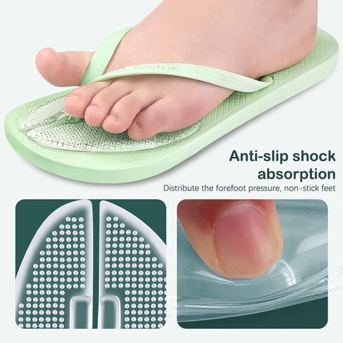 1Pair Flip Flops Sandals Cushions Pad Toe Protectors Anti-Slip Transparent Forefoot Inserts Shoe Pads Insoles in Kuwait