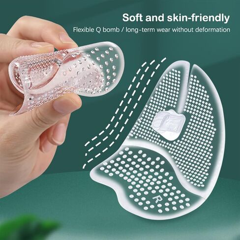 1Pair Flip Flops Sandals Cushions Pad Toe Protectors Anti-Slip Transparent Forefoot Inserts Shoe Pads Insoles in Kuwait