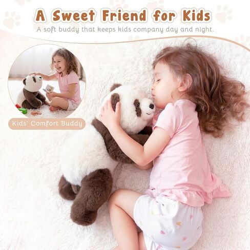 Brown Panda Plush, 16 Inch Panda Stuffed Animal, Super Soft Panda Bear Toy, Giant Panda Plush Pillow for Kids, Cute Stuffed Panda Gift in Kuwait