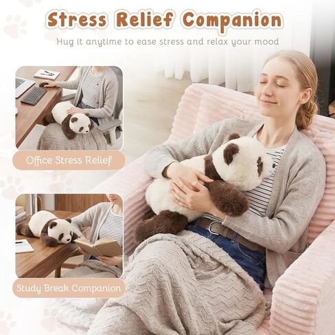 Brown Panda Plush, 16 Inch Panda Stuffed Animal, Super Soft Panda Bear Toy, Giant Panda Plush Pillow for Kids, Cute Stuffed Panda Gift in Kuwait